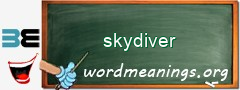 WordMeaning blackboard for skydiver